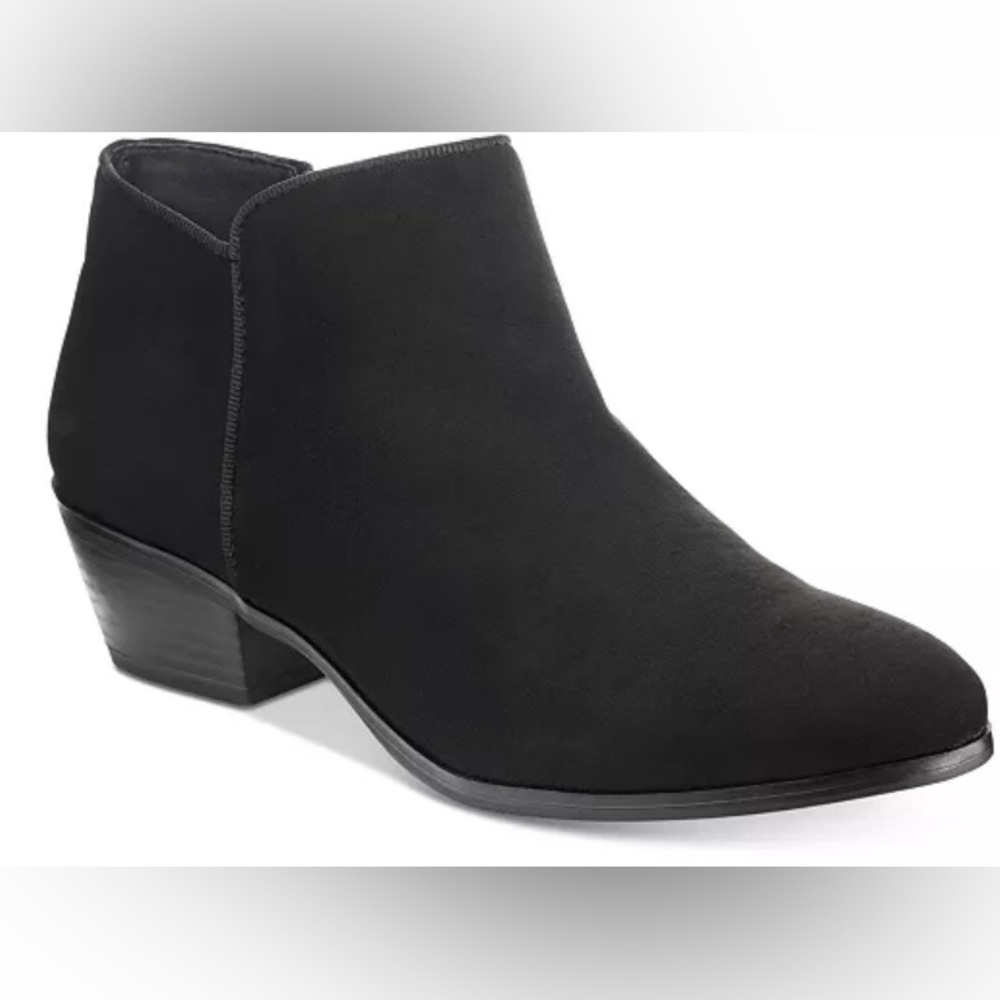 Style and Company women’s wiley fabric almond toe ankle boot black